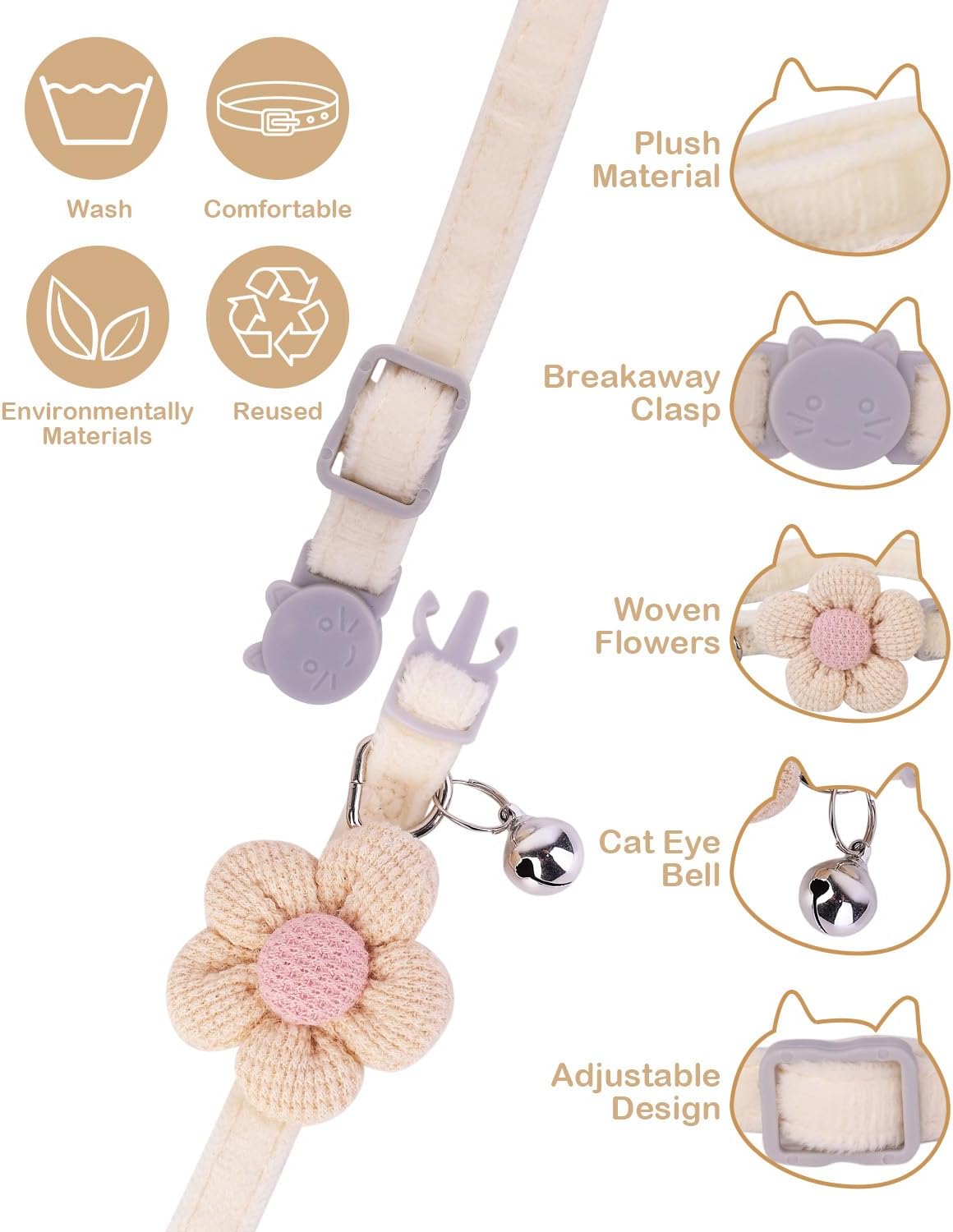 Petslova™ Cat Collar with Cute Flower