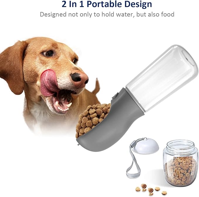 Petslova™ Portable Dog Water Bottle with Food Dispenser