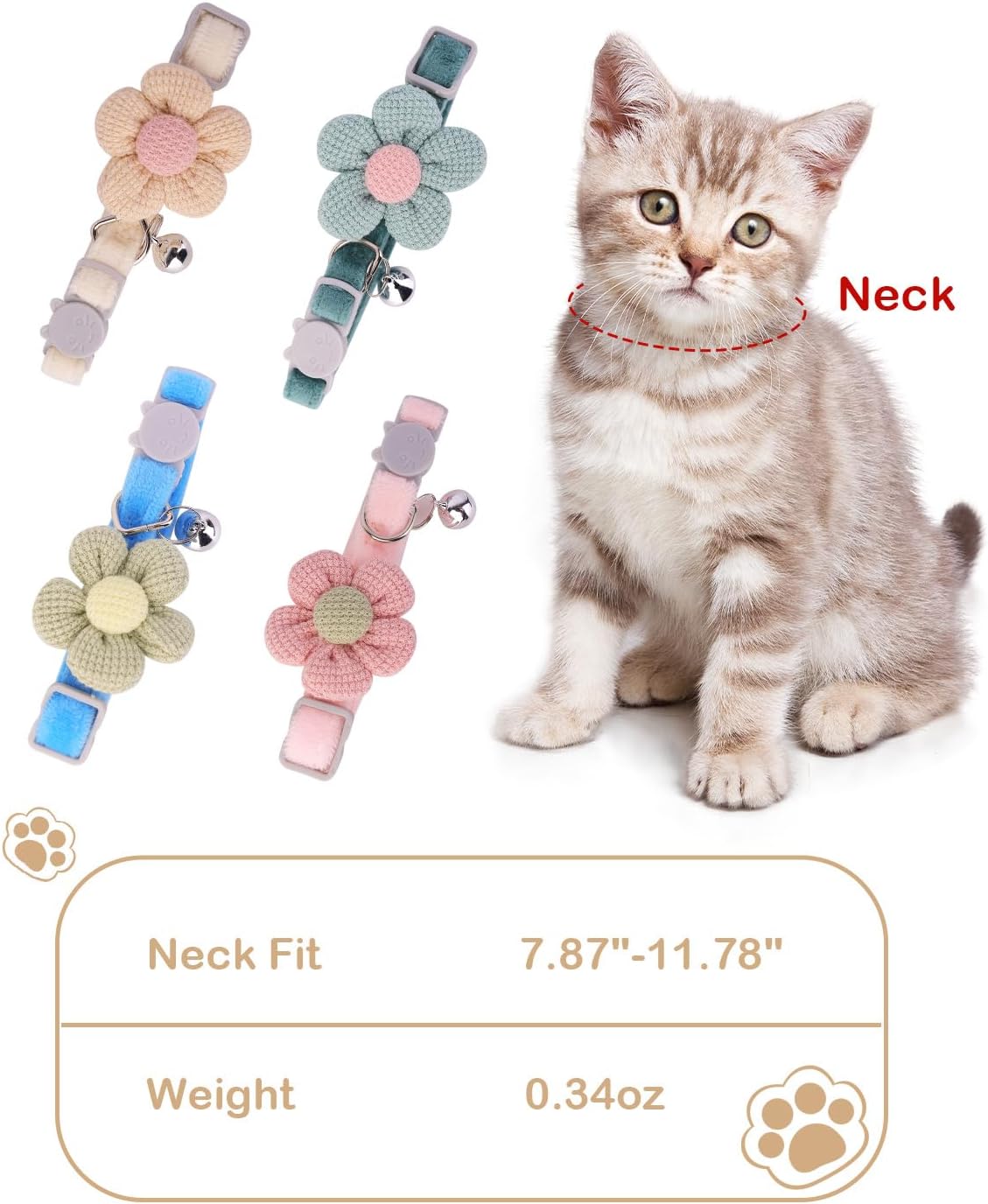 Petslova™ Cat Collar with Cute Flower
