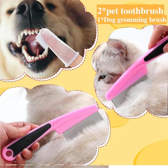 Petslova™ 7Pcs Cat Grooming Kit – Brush, Nail Clippers & Bath Tools