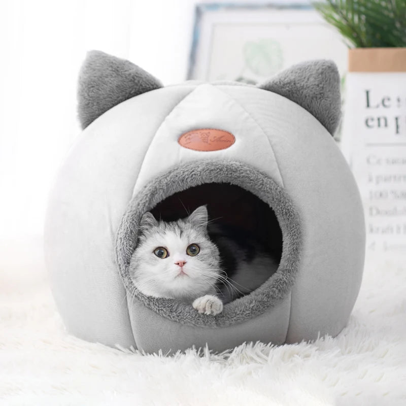 Petslova™ Winter Cozy Cat & Dog Bed – Warm Cave Nest for Deep Sleep