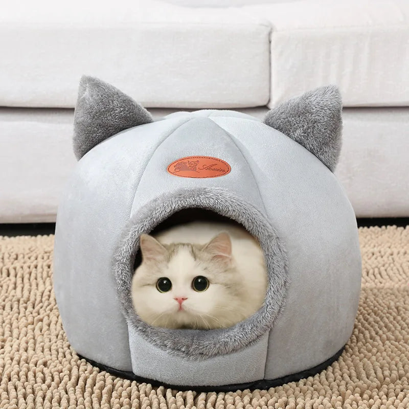 Petslova™ Winter Cozy Cat & Dog Bed – Warm Cave Nest for Deep Sleep