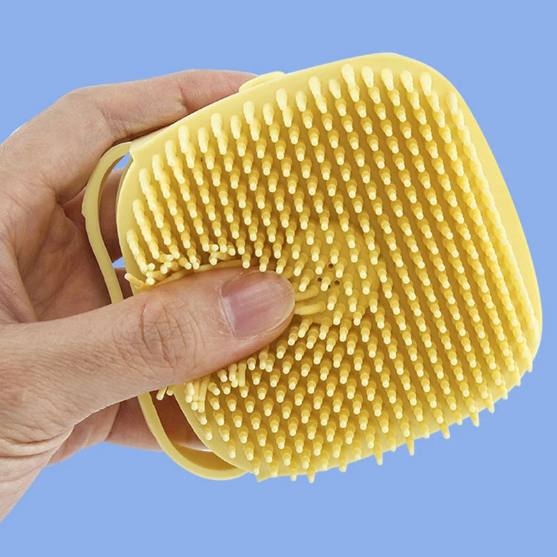 Petslova™ Silicone Pet Bath Brush – Massage & Liquid Dispenser