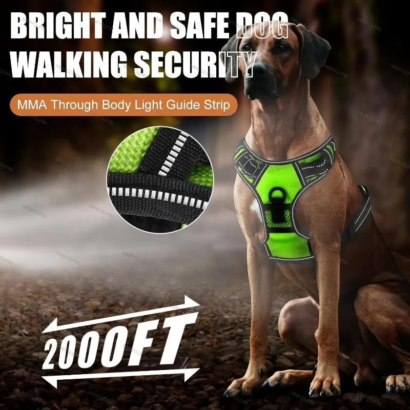 Petslova™ LED Dog Harness – Rechargeable, Three Light Modes for Night Safety