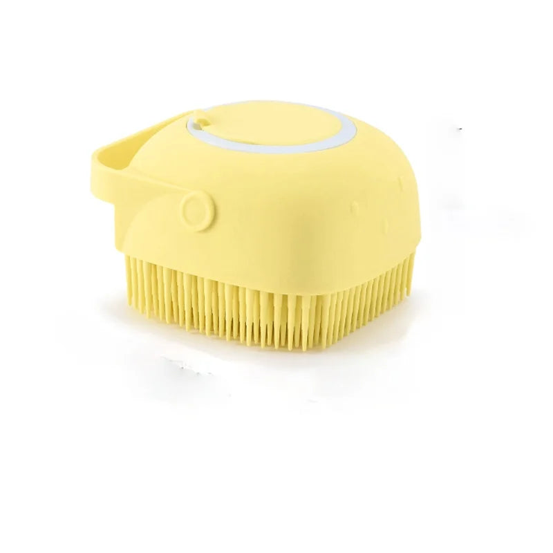 Petslova™ Silicone Pet Bath Brush – Massage & Liquid Dispenser