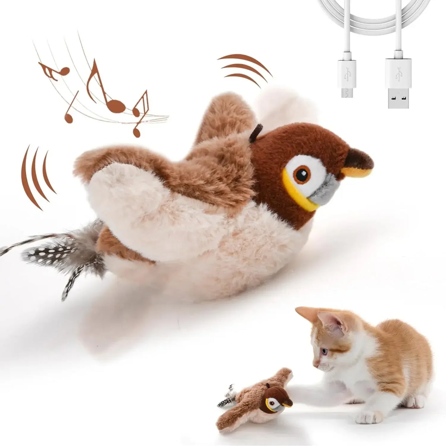 Petslova™ Interactive Chirping Bird Cat Toy