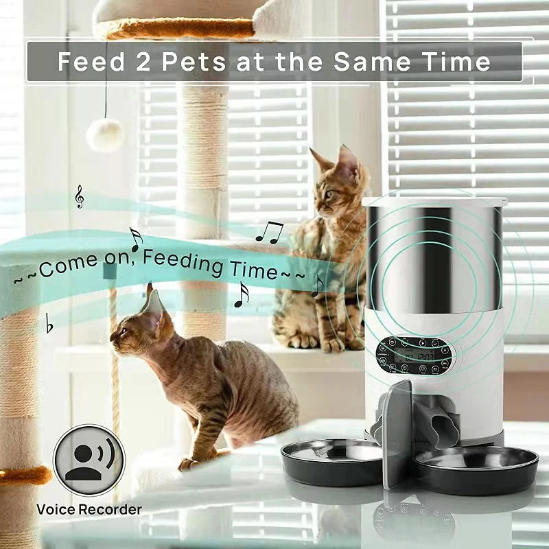 Petslova™ Smart Feeder Dual Meal Dispenser for Cats and Dogs
