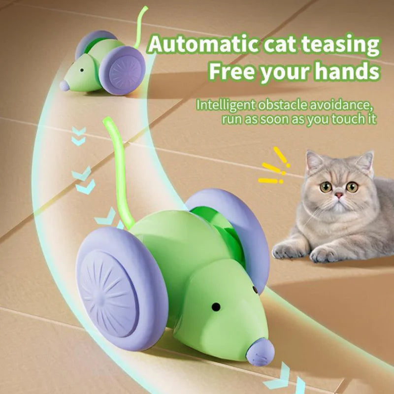 Petslova™ Interactive Electric Cat Toy – Automatic Mouse Car with Obstacle Avoidance