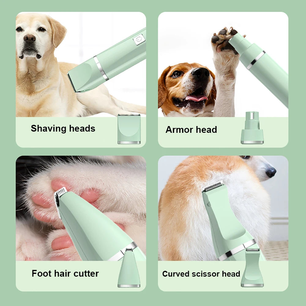 Petslova™ 4-in-1 Pet Grooming Kit – Dog Cat Clipper, Nail Grinder & Trimmer
