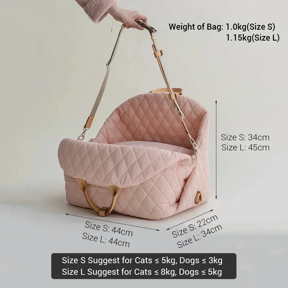 Petslova™ Small Dog & Cat Luxury Travel Bag – Bed, Seat & Carrier
