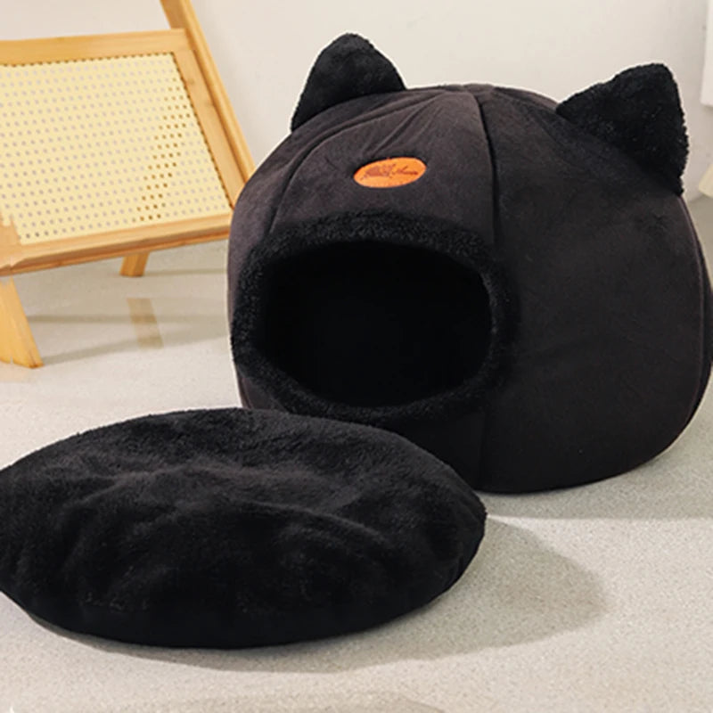 Petslova™ Winter Cozy Cat & Dog Bed – Warm Cave Nest for Deep Sleep