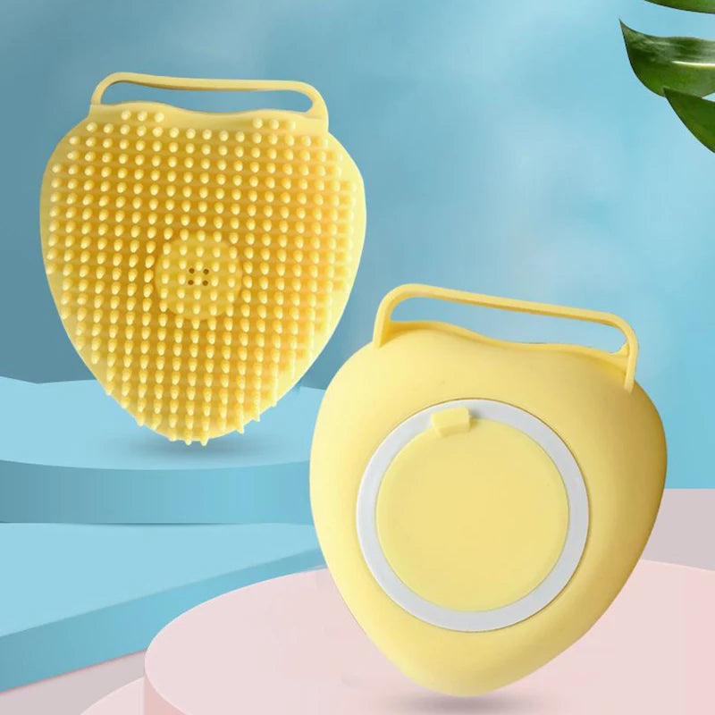 Petslova™ Silicone Pet Bath Brush – Massage & Liquid Dispenser