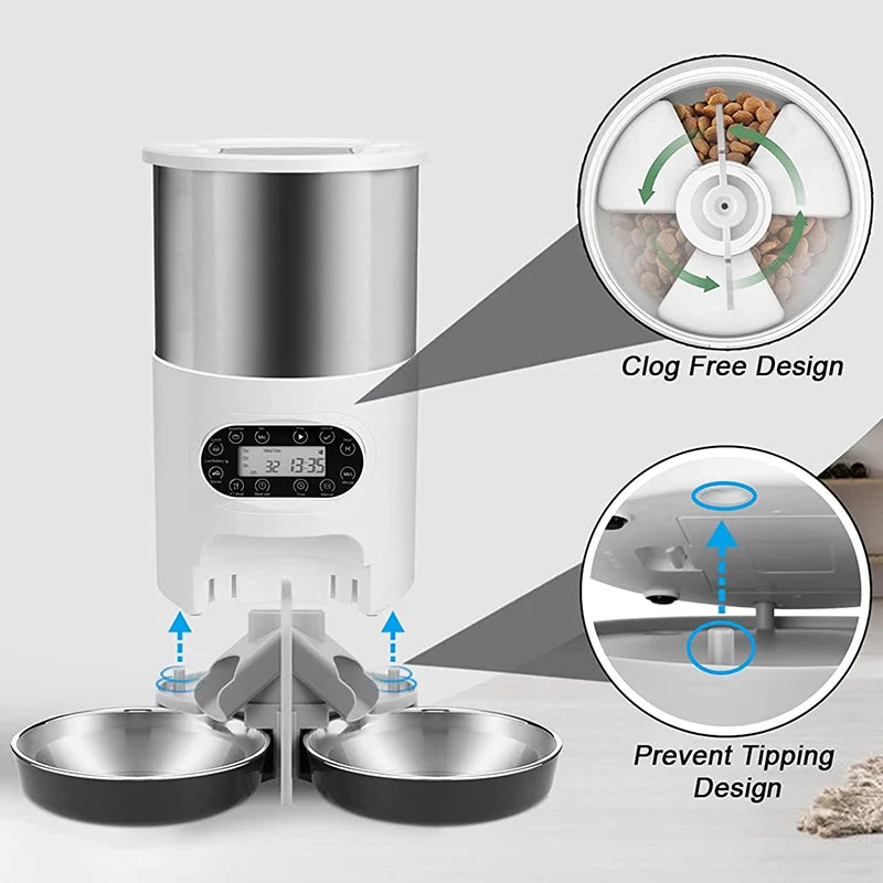 Petslova™ Smart Feeder Dual Meal Dispenser for Cats and Dogs