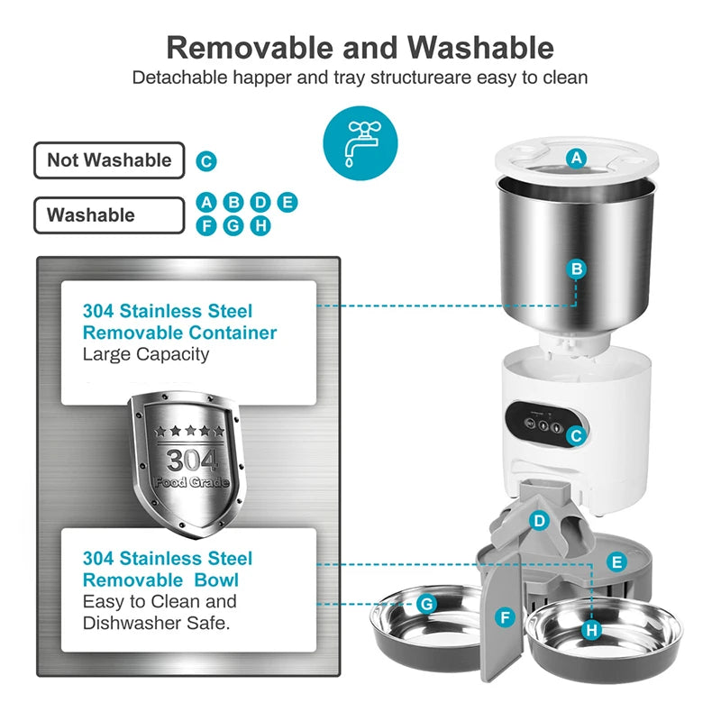 Petslova™ Smart Feeder Dual Meal Dispenser for Cats and Dogs