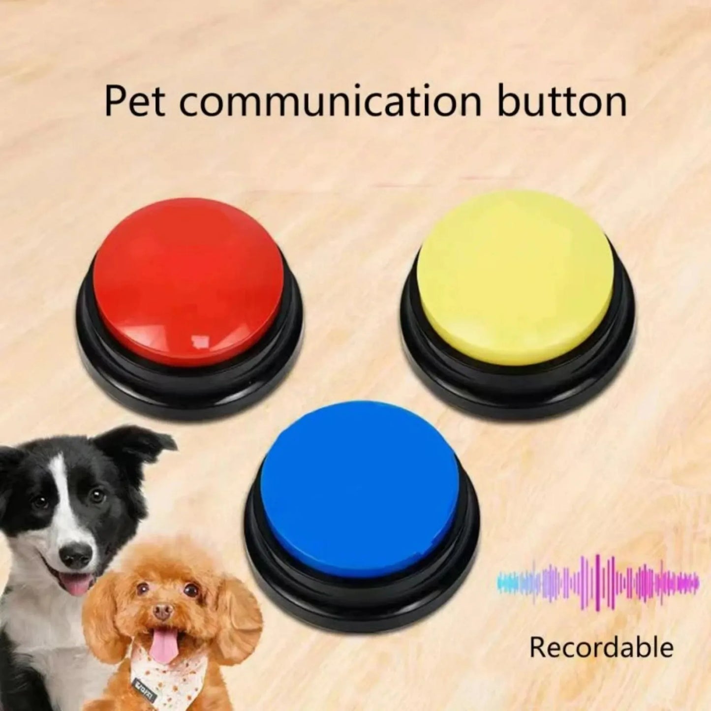 Petslova™ Dog Talking Buttons – 30s Recordable Training Buzzers for Pets