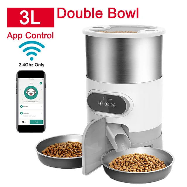 Petslova™ Smart Feeder Dual Meal Dispenser for Cats and Dogs