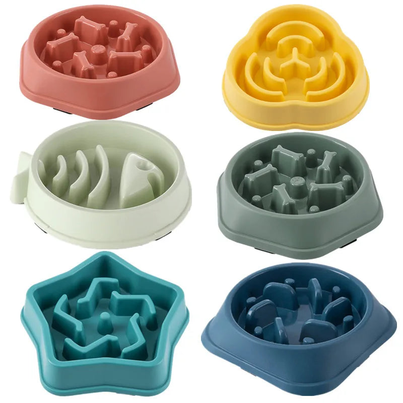 Petslova™ Slow Feed Pet Bowl – Anti-Choking, Non-Slip, Various Colors & Shapes