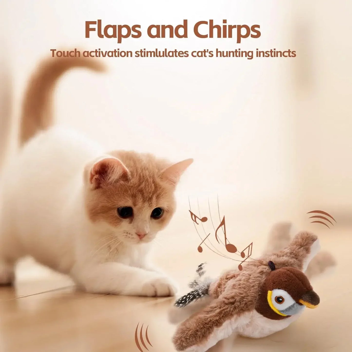 Petslova™ Interactive Chirping Bird Cat Toy