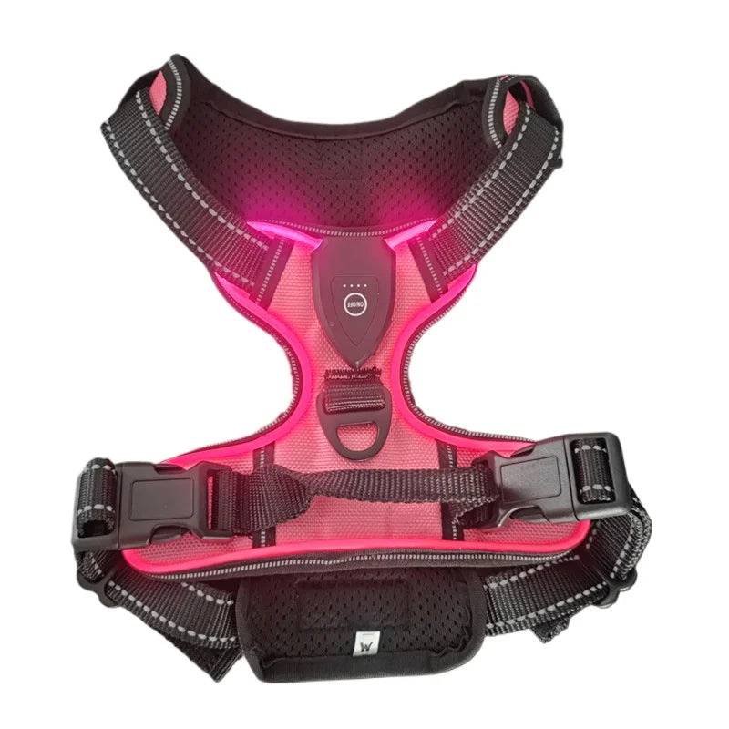 Petslova™ LED Dog Harness – Rechargeable, Three Light Modes for Night Safety