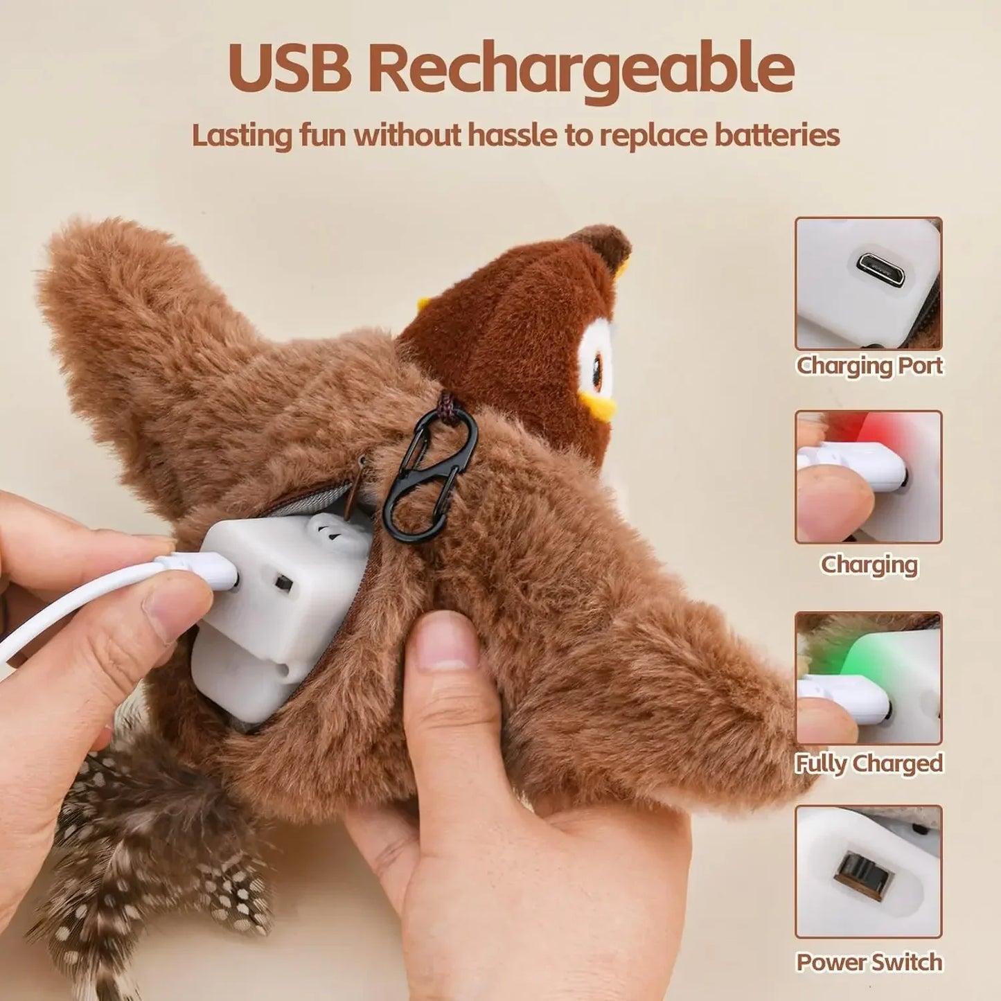 Petslova™ Interactive Chirping Bird Cat Toy