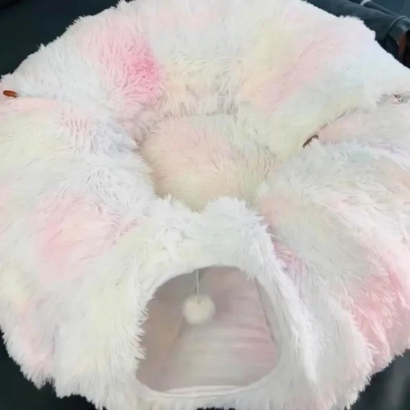Petslova™ Plush Cat Bed with Tunnel for Indoor Cats