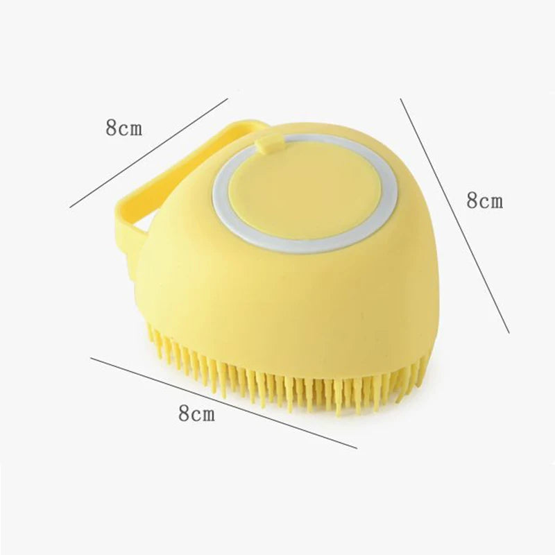 Petslova™ Silicone Pet Bath Brush – Massage & Liquid Dispenser