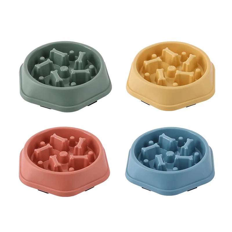 Petslova™ Slow Feed Pet Bowl – Anti-Choking, Non-Slip, Various Colors & Shapes