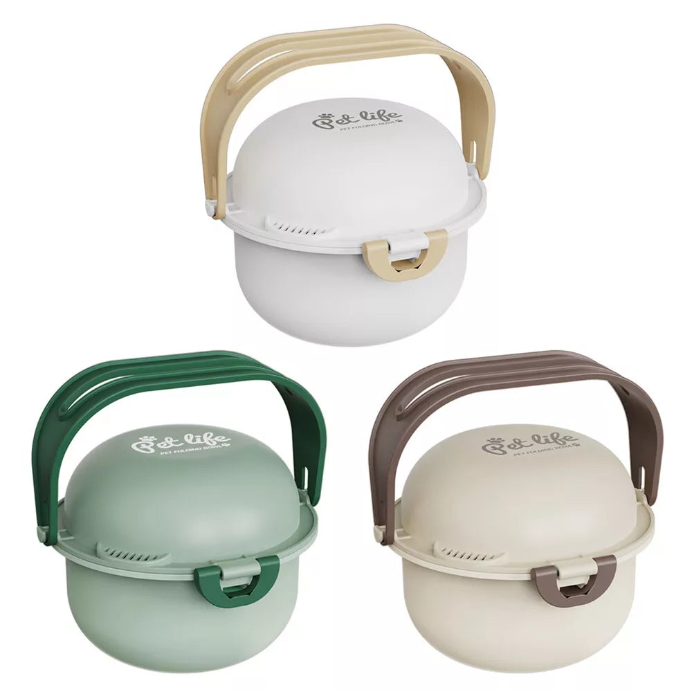 Petslova™ Portable Pet Bowl – Travel Folding Double Bowl
